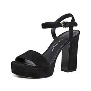 Salvatore Ferragamo Trento 2 Black Suede Platform Sandal